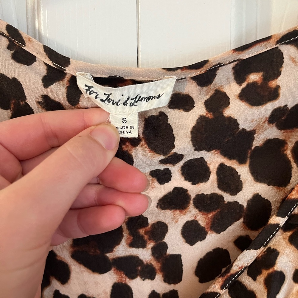 For Love and Lemons Leo Keyhole Mini Dress size small animal print silk blend - Picture 4 of 11